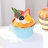 6PCS Artificial Fruit Cupcake Cream Cake Food Desserts Model Simulation Kitchen Bakery Scene Photo Props