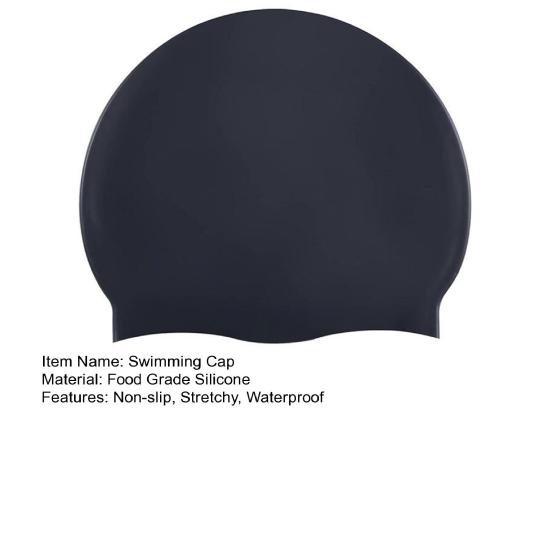 Adults Silicone Swim Cap Non-slip Stretchy Waterproof Long Short Hair Swimming Hat Solid Color Universal Men Women Swimming Pool Cap