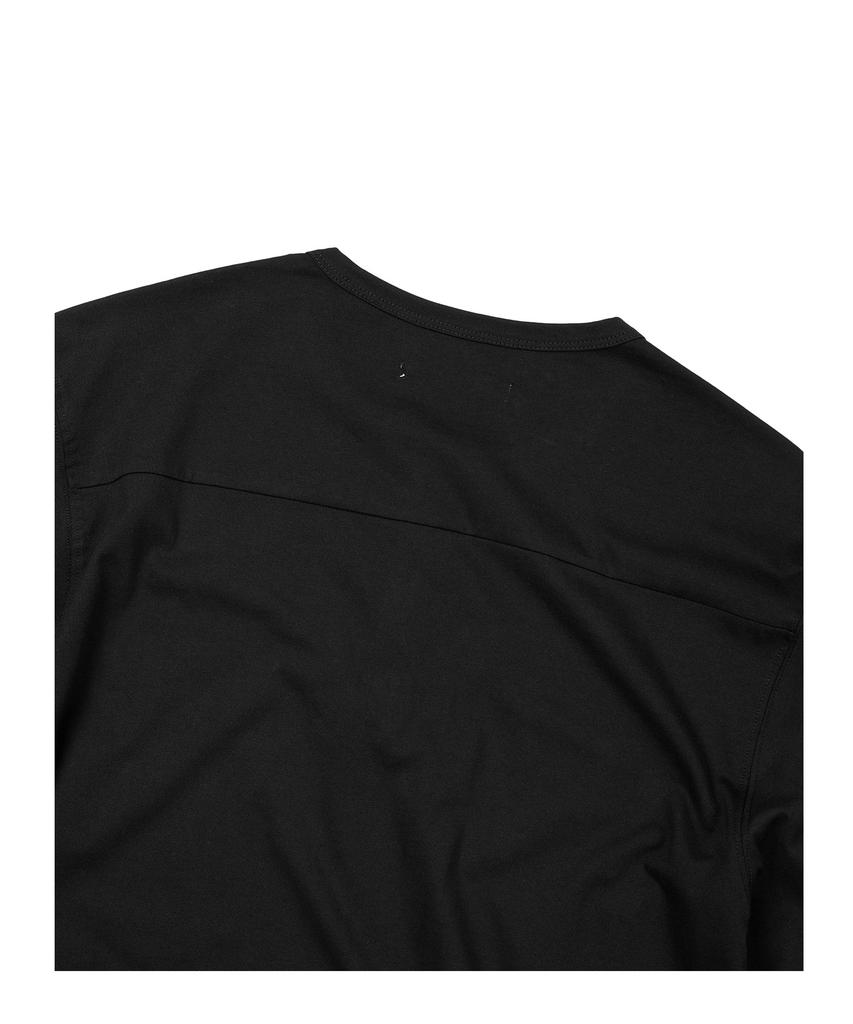 ETCE (Base) Snap Sleeve Henley Neck Tee (Black)