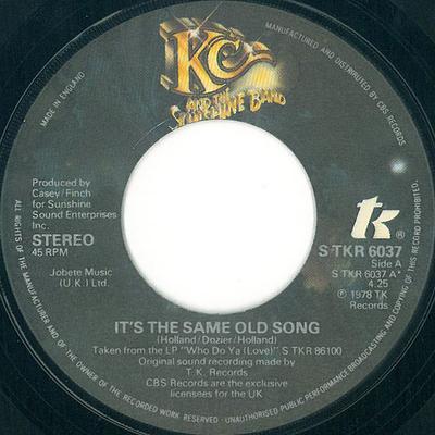 7-Zoll-Schallplatte KC & THE SUNSHINE BAND - It's The Same Old Song TKR6037 T.K. Schallplatten 1978 UK Soul/Funk Gebraucht