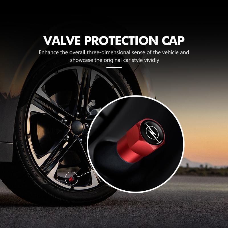 4Pcs Car Valve Caps Wheel Tires Air Tyre Stem Protective Cover Accessories For Opel OPC Astra J H G K Insignia Corsa D B E Mokka LK3
