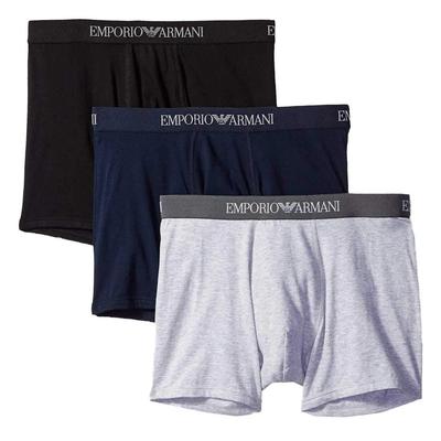 Emporio Armani Boxer Briefs, Confezione da 3, 111611, Grigio/Nero/Blu Navy, Taglia M [Importazione Parallela]