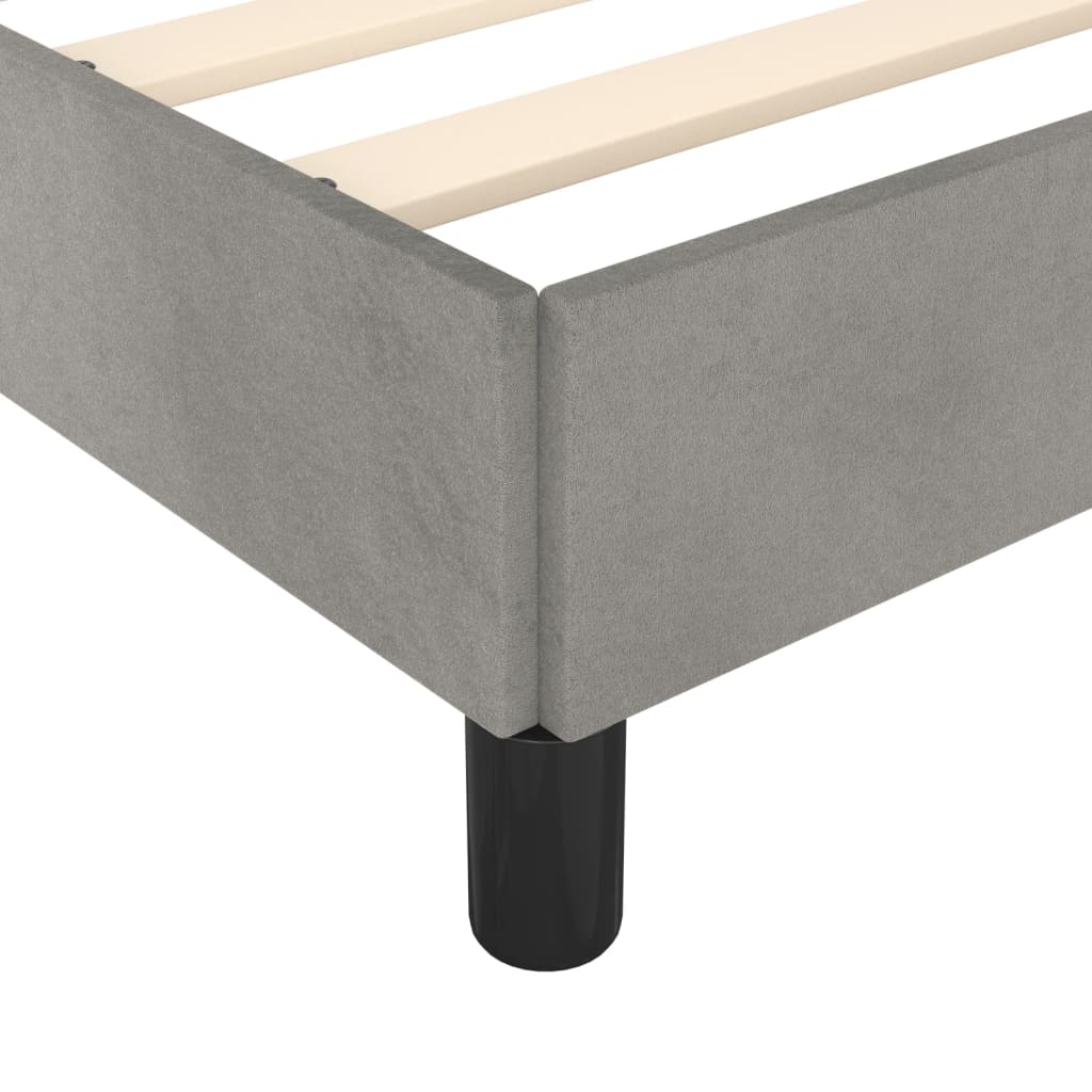 Bed Frame without Mattress Light Grey 120x190 cm Velvet