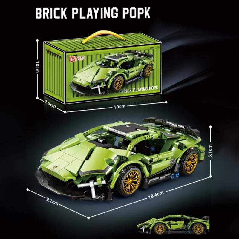 Technology Racing Car Block Model 1:20 Motion Speed Car Model Mechanical Super Block Assembly Toy Children Adult Gifts