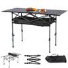 Mesa Plegable de Exterior con Bolsa de Transporte Mesa Rectangular Enrollable Gran Capacidad Ultraligera Mesa de Cena para Evento Deportivo Pesca