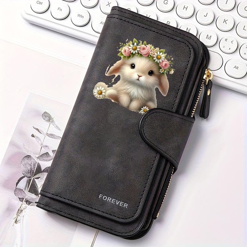 Easter Bunny Women's Long Wallet features a flip cover design. This multifunctional wallet is perfect for Easter celebrations and comes with a