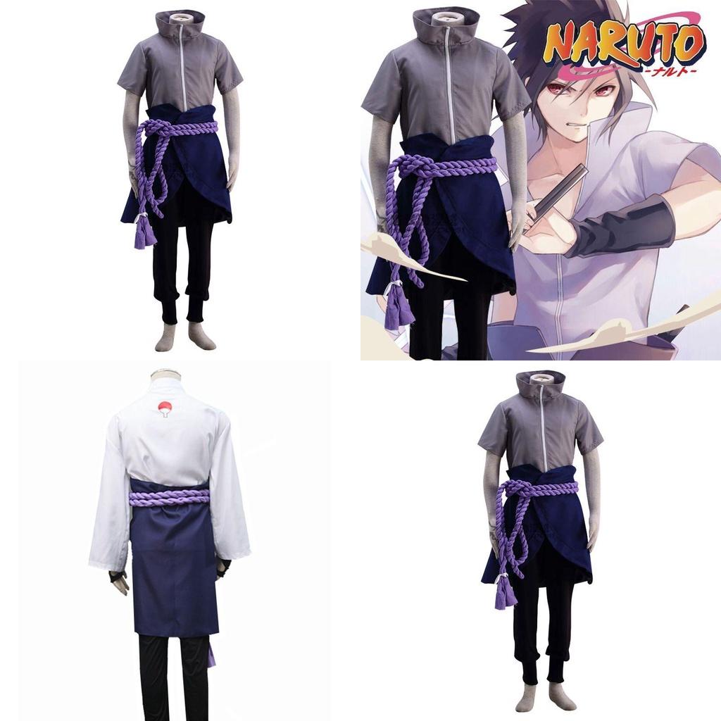Naruto Uchiha Sasuke Deluxe Cosplay Costume With Zipper For Halloween Role Play