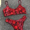 Ladies split swimsuit sexy leopard print bikini gather bikini