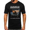Ich bin nicht unsozial Bedrucktes Herren Vintage T-Shirt 100% Baumwolle Übergroß Lustige Grafik T-Shirts für Männer Sommeroberteile