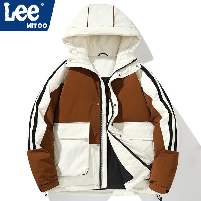 Lee & Mitoo Men's High-Quality White Duck Down Jacket: Versatile, Warm, Fashionable Casual Outerwear