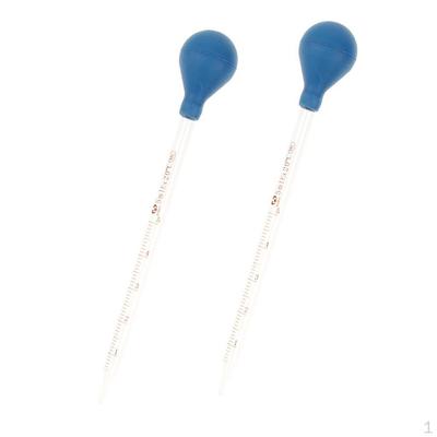 2 Pieces Glass Pipette with Rubber Cap Lab Chemistry Dropper Dispensing 5ml