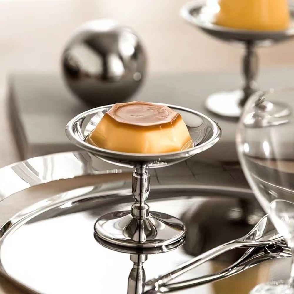 Containerss Stainless Steel Ice Cream Cup Fashion Multi-Function Dessert Plate Silver Tall Fruit Bowl Party Bar