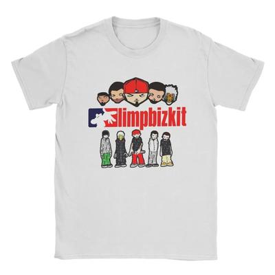 Niesamowity T-shirt Limp Bizkit Męski Zabawny Bawełniany T-shirt Okrągły Dekolt Krótki Rękaw T-shirt Odzież Dla Dorosłych Koszulka