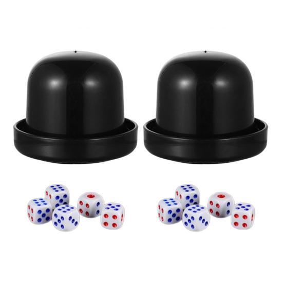 Yousheng 2 Sets Dice Cup with Base 10 Dot Dice Heavy Duty Manual Shaker Cup Adults Family Night Bar Party Gambling Drinking Board Game Casino