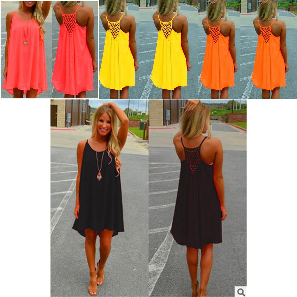 Women's Elegant Summer Beach Wear Bikini Cover Up Boho Swimwear Swing Sun Dress