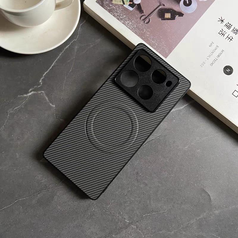 Note 13 Premium Carbon Fiber Magnetic Phone Case For Redmi Note 13 Pro Max Slim Lightweight Anti-Fingerprint Protective Shell