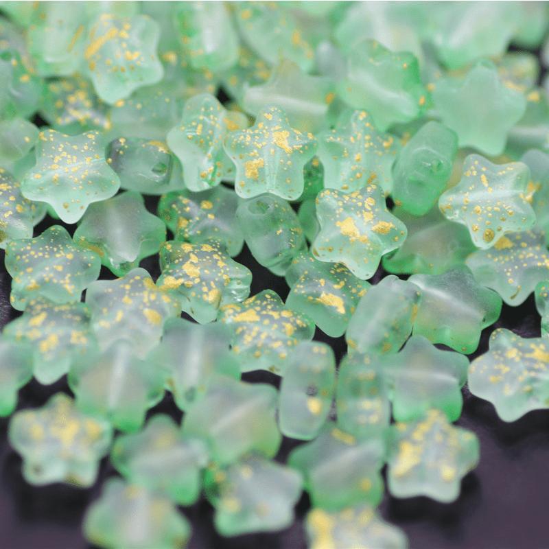 20pcs/pack New Bracelet Earrings Star Shaped Beads High-quality Accessories Frosted Color DIY Pentagram 8mm Glass Beads