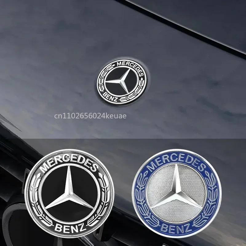3D ABS Car Front Hood Bonnet Emblem Decoration Stickers Mercedes Benz AMG A B C M S R Class CLA GLB W108 W124 W126 W140 W168 NEW AE1