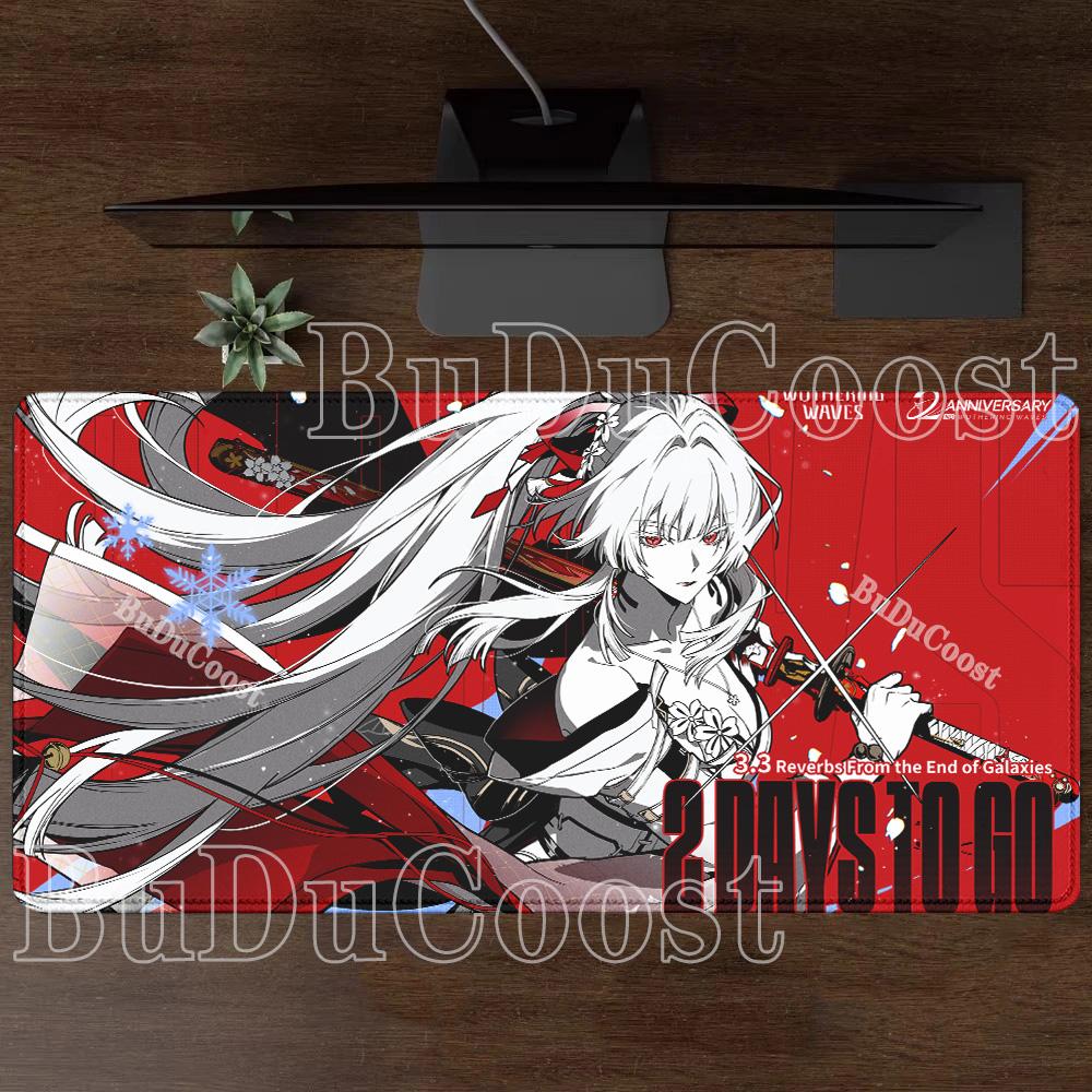Hiyuki Gaming Wuthering Waves Mauspads Computer Büro Zubehör Tastatur Mauspads Anime sexy Mädchen Gummi HD-Druck Schreibtischunterlage