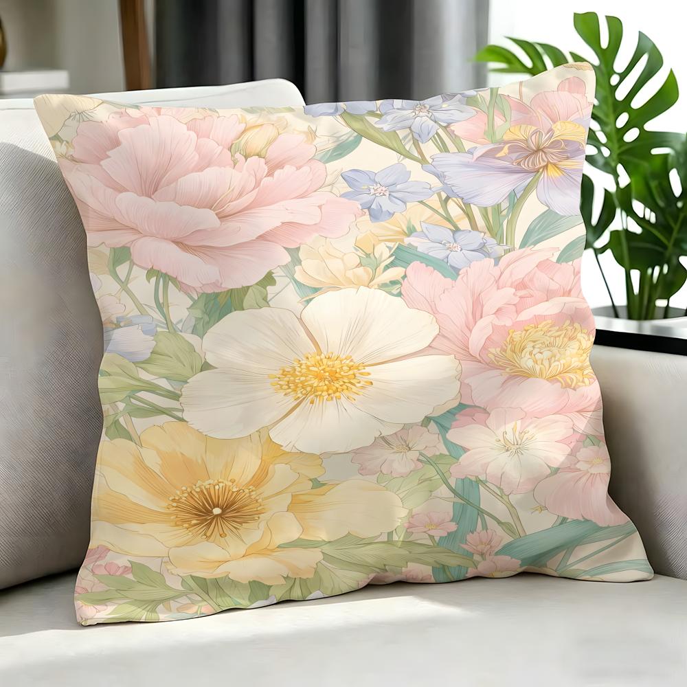 Art LLight Pink Gentle Petalsed Cushion Cover Cushion Cover Set Pcs X X X Pillowcase Decorative Sofa Home Decor
