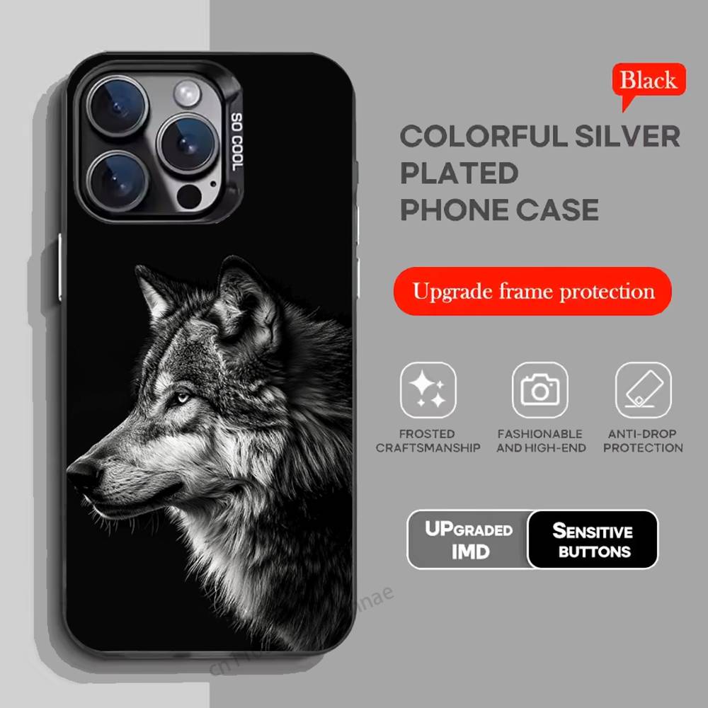 Wolf Phone Case For iPhone 17,16,15,14,13,12,11,Pro,Max,Plus,Mini,X,XS,XR,8,S,SE Soft Black Case