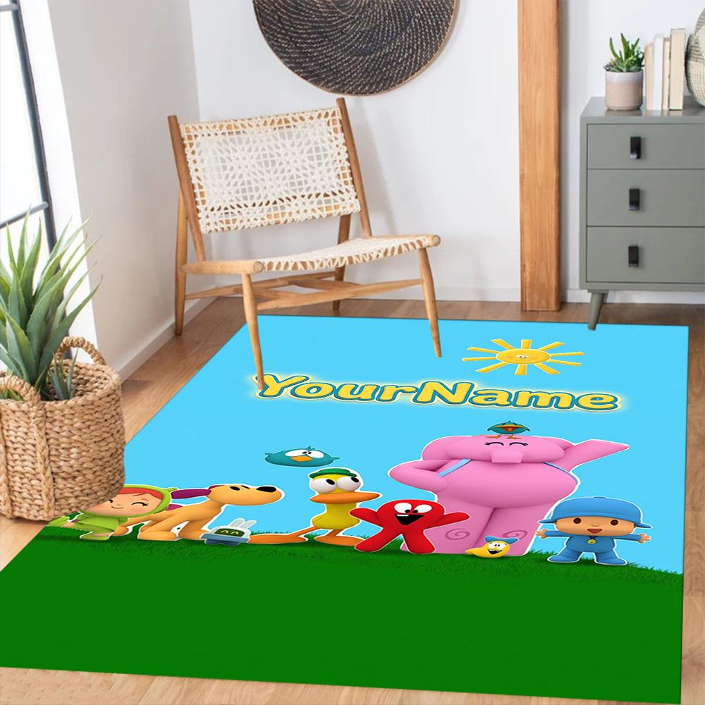 Pocoyo Customizable Name Carpet Suitable for Outdoor Dormitory Entryway Hallway Anti-slip Rug Decorate Offices Gift for Festivals