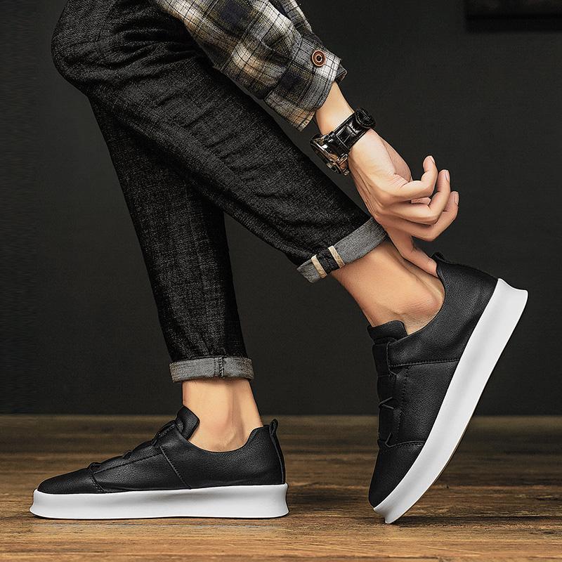 Fashion Fashion Business Shoes Men All-match Male Walking Shoes New Trend Slip-On Flats Mens Casual Shoes Versatile Leather Sneakers