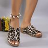 Trend Open Toe Women's Wedge  Summer Fashion Leopard Print Breathable Comfortable Sandals Woman Buckle Female Footwea