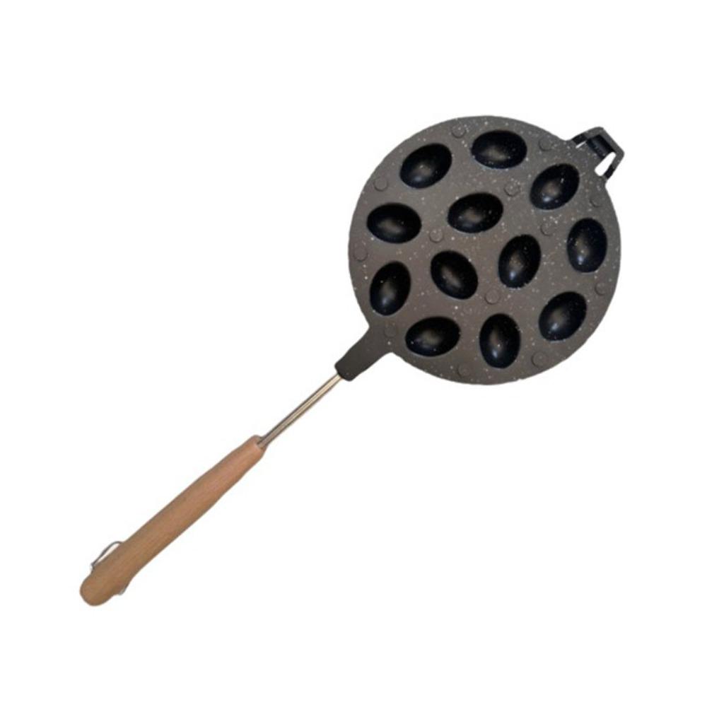 Household 12/16 Holes Walnut Cookie Mold Aluminum Alloy Wood Handle Walnut Cookie Maker Non-stick Nut Cookies Mold Bakery