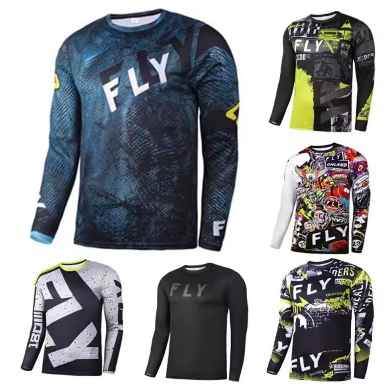 FLY Off-Road Motorcycle Jersey Long Sleeve MTB Cycling T-Shirt Moisture Wicking Breathable Sportswear