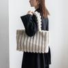 VITAFELICE Women's Ball Handle Fur Tote Bag, Size M (nsb-30384z) (Ivory)
