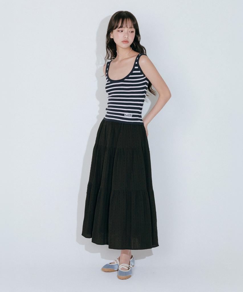 Mellotoli Striped Sleeveless Knit Top (Navy)