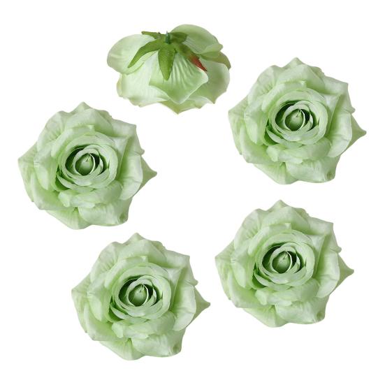 5 Pcs Artificial Rose Flower Heads Realistic Fake Silk Rose Head for Home DIY Flower Wall Wedding Party Birthday Baby Shower