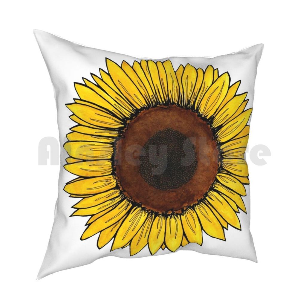 Friday Pillow Case Printed Home Soft Throw Pillow Sunflower Nature Yellow Flower Flowers Spring Summer Fauna Bright