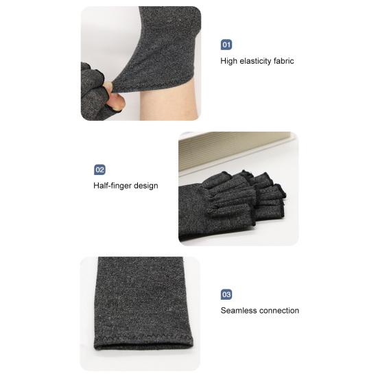 Gants de Compression pour l'Arthrite Femmes Hommes Enveloppe de Compression Élastique pour les Mains Gants de Fitness Sans Doigts pour le Soulagement de la Douleur aux Mains, l'Arthrose, la Dactylographie, la Conduite