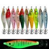 10cm Luminous Shrimp Fishing Lures 1Pcs Horizontal Squid Hook Artificial Bait for Saltwater Boat Fishing