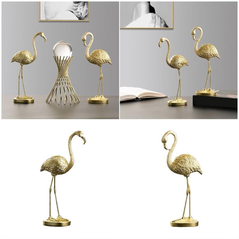 Flamingo Statulėlės Modernūs Namų Dekorai Dervos Flamingo Paukščio Skulptūrėlės Ornamentas Flamingo Tropikai Pakrančių Darbalaukio Dekorai