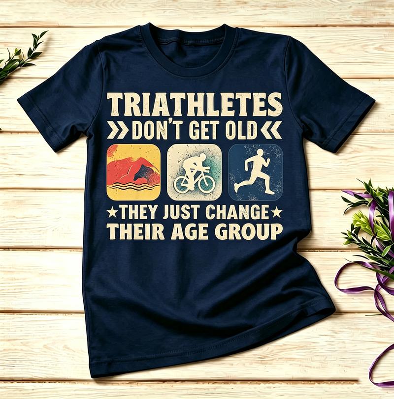 Best Great Cool Retro Vintage Funny Motivational Triathlon Swim Bike Run Graphic TShirt Unisex Unisex Cotton Summer Streetwear Gift