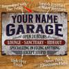 Exclusive Customizable Vintage Metal Garage Sign Personalized Classic Nameplate Retro Lounge Deco Waterproof Aluminum