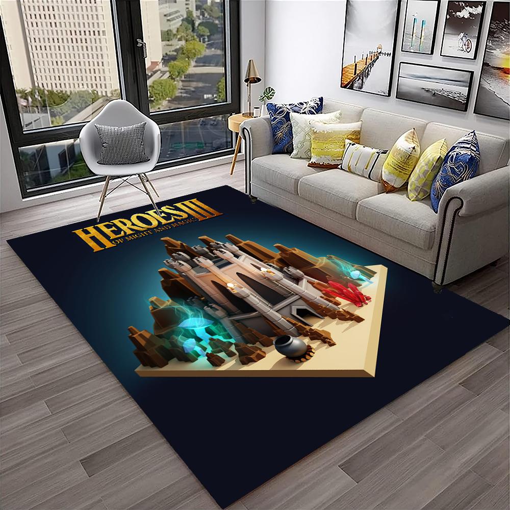 Retro-Spiel Heroes of Might and Magic Teppich für Zuhause Wohnzimmer Schlafzimmer Sofa Fußmatte Dekor, Kinderteppich Rutschfeste Bodenmatte