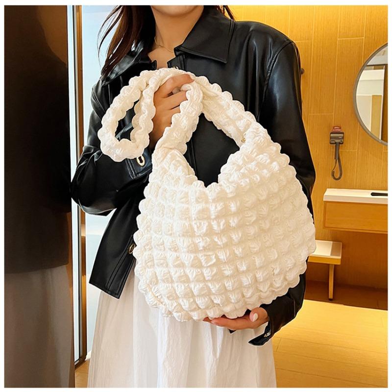 Weiche Große Kapazität Damen Puffy Wolken Schultertasche Lässig Pendeln Gefaltete Quadratische Tasche