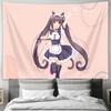 Japanese Anime Style Wall Hanging Elegant Maiden Wall Decor Fabric for Bedroom Decoration