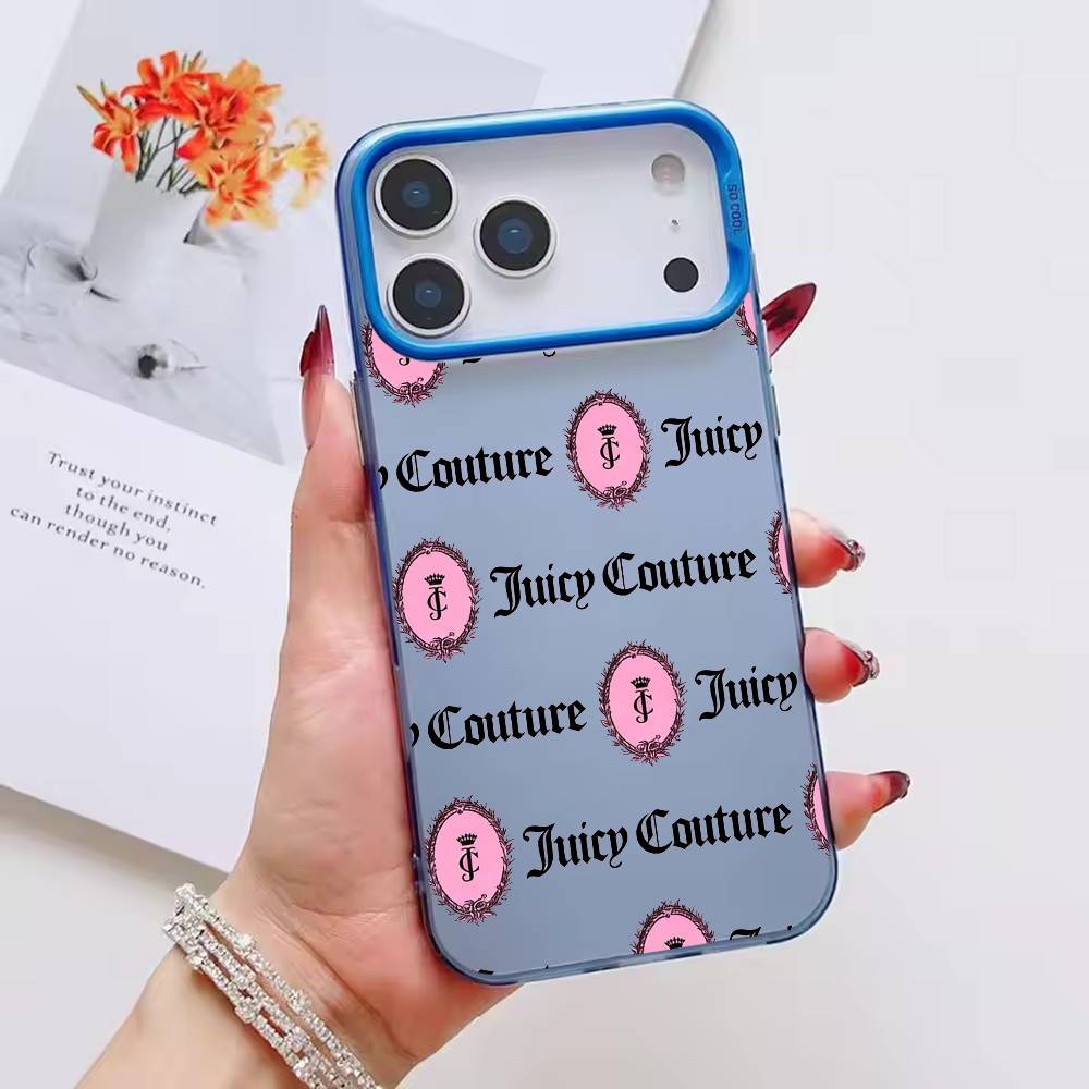 Custodia per Telefono Juicy Couture Colore Guscio Argentato Per IPhone 17 16 15 14 13 12 11 Pro Max Plus