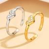 Sweet Heart Rhinestone Stainless Steel Ring - Versatile Academy Style for Best Friends