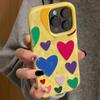Colorful Love Heart TPU Soft Phone Case for iPhone 17Air 16 17 Pro 15 14 13 11 12 Pro Max 15 Plus Fashionable Shockproof Cover
