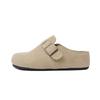 Cowhide Version~ Inner Height Increase Cm Women's Leather Thick-soled Casual Shoes Soft-soled Bag Head Half Slippers