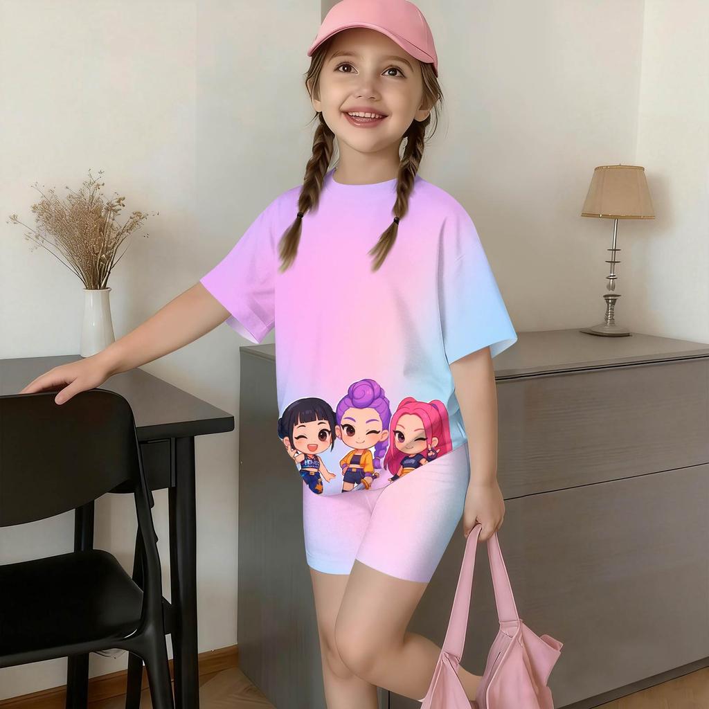 Infant Baby Girls Boys Loose Print T-shirt+Pants Print Outfits Set