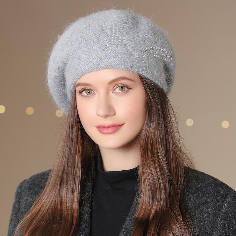 New Women Winter Beret Hat Fashion Decorate Warm Winter Cap For Female Casual Streetwear Knitted Hat