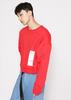 FLASTTIC Cropped Oversized Fleece-Lined Sweatshirt / Red