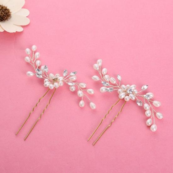 Shiny Faux Pearl Charm Hairpin Bridal Comb Headwear Hair Clasp Clip